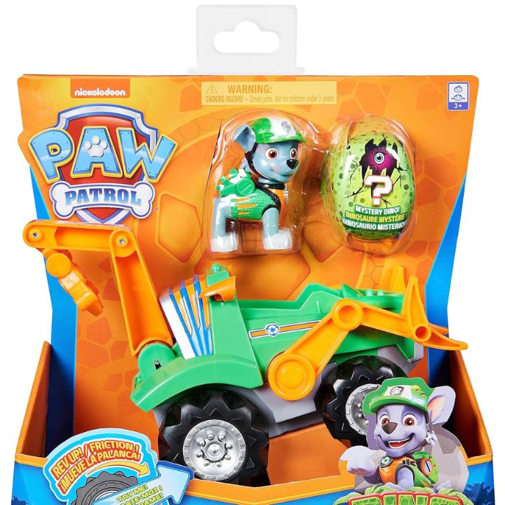 Paw Patrol Dino Rescue Rocky’s Deluxe Rev Up Vehicle with Mystery Dino ...